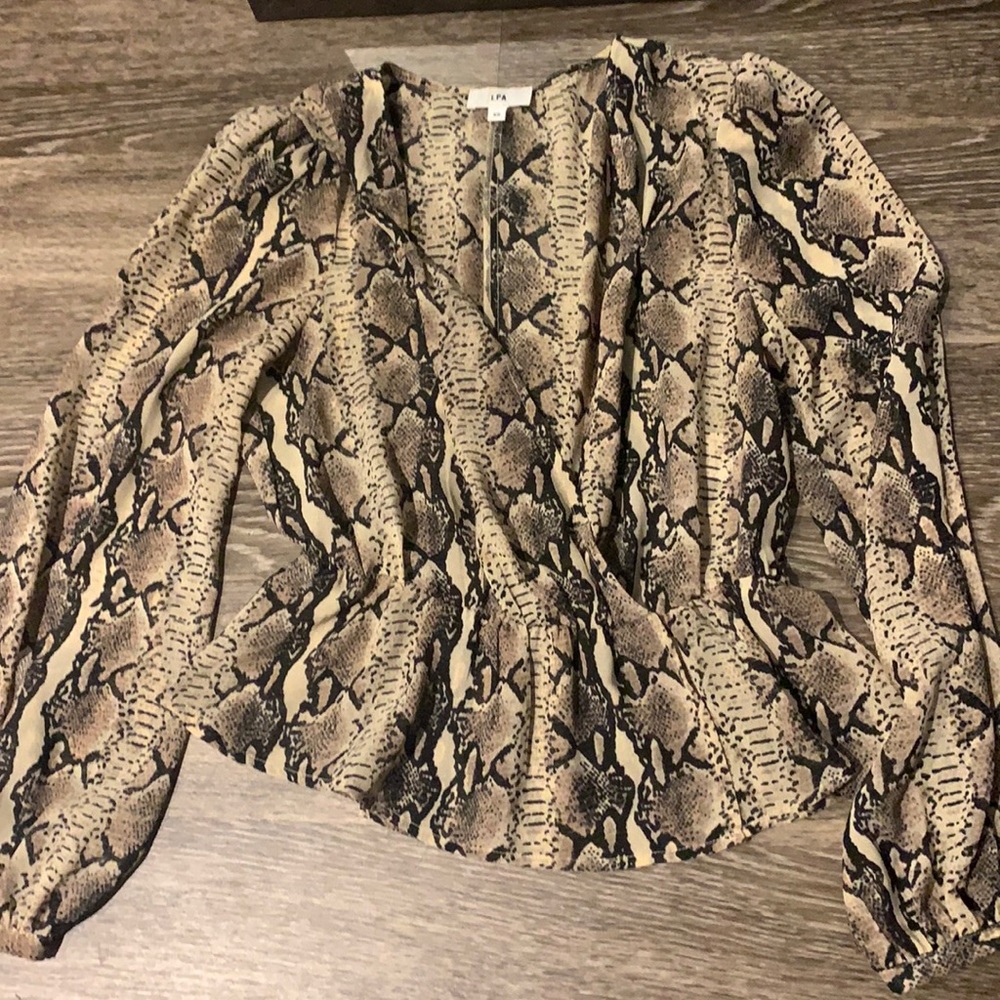 LPA Revolve snakeskin top